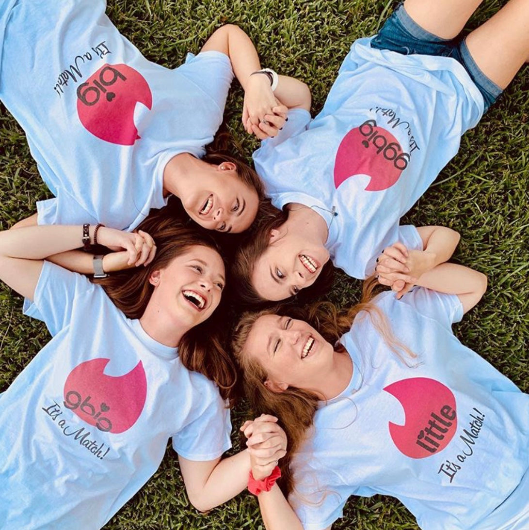 Big Little Tinder - It's a Match White Gildan Short Sleeve